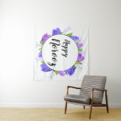 パープルハッピーノウズヒヤシンスリース新年 タペストリー (インサイチュ(横))