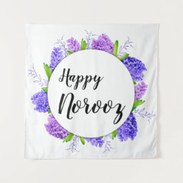 パープルハッピーノウズヒヤシンスリース新年 タペストリー