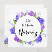 パープルハッピーノーズニューイヤーヒヤシンスリース 招待状 (正面/裏面)