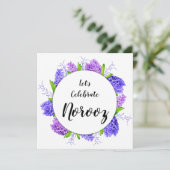 パープルハッピーノーズニューイヤーヒヤシンスリース 招待状 (スタンド正面)