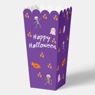 パープルハッピーハロウィンポップコーンファボアボックス フェイバーボックス