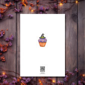 パープルハッピーハローウィンカップケーキかわいらしホリデー カード