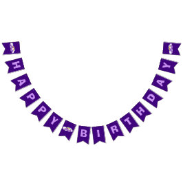 パープルハッピーバースデーレインボーパーティー バンティングフラッグ