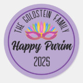 パープルハッピープリムファミリー名 ラウンドシール (正面)