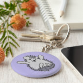 パープルハッピーヘッジホッグ キーホルダー (側面)