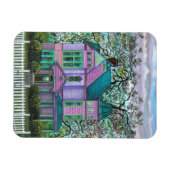 パープルハビクトリアンウスパンプキンスワゴン秋ツリー マグネット (横)