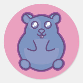 パープルハムスターシール ラウンドシール