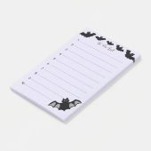 パープルハロウィンの飛ぶコウモリのTODOリスト ポストイット (アングル)