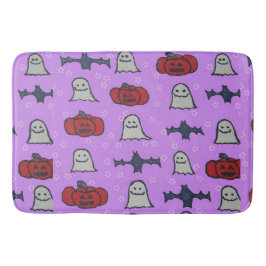 パープルハロウィーンおもしろいプリント バスマット