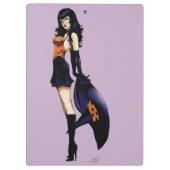 パープルハロウィーンかわいい魔女 クリップボード (裏面)