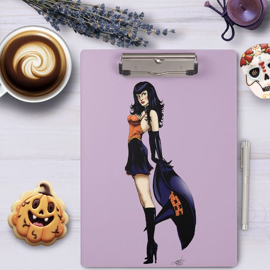 パープルハロウィーンかわいい魔女 クリップボード