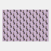 パープルハロウィーンかわいい魔女 ラッピングペーパーシート (正面3)