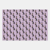 パープルハロウィーンかわいい魔女 ラッピングペーパーシート (正面2)