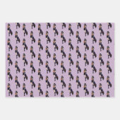 パープルハロウィーンかわいい魔女 ラッピングペーパーシート (正面)