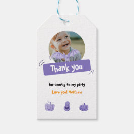 パープルハロウィーンのバースデ感謝していィーパーティー ギフトタグ