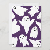 パープルハロウィーンの小さなブー幽霊の赤ちゃんシャワー 招待状 (裏面)
