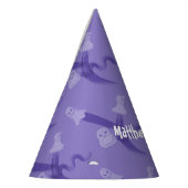 パープルハロウィーンをテーマにした誕生日パーティー パーティーハット (左)