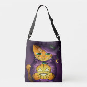 パープルハロウィーンウィッチキャット クロスボディバッグ (裏面)