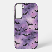 パープルハロウィーンスカイとこうもり-不気味かわいい SAMSUNG GALAXYケース (裏面)