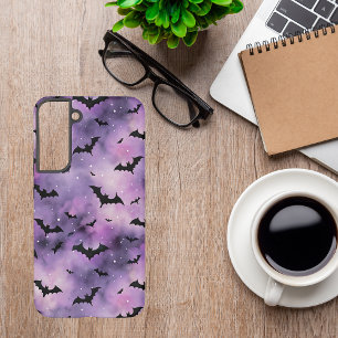 パープルハロウィーンスカイとこうもり-不気味かわいい SAMSUNG GALAXY S22+ケース