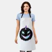 パープルハロウィーンパンプキンハロウィンコスチューム エプロン (着用した状態)