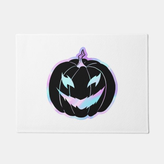 パープルハロウィーンパンプキンハロウィンコスチューム ドアマット (正面)