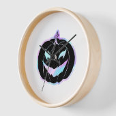 パープルハロウィーンパンプキンハロウィンコスチューム 壁時計 (傾斜)