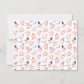 パープルハロウィーンピンク幽霊ベビーシャワー サンキューカード (裏面)