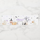 パープルハロウィーン小さなブーブベビーシャワー ペットボトルラベル (シングルラベル)