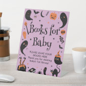 パープルハロウィーン赤ちゃんシャワーベビー 台座サイン (インサイチュ)