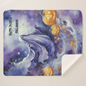 パープルハロウィーン シェルパブランケット (正面(横))