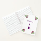 パープルハワイアンハイビスカスフラワーウクレレ ノートブック (内部)