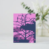 パープルハワイアン海ビーチツリー写真ビュー ポストカード (スタンド正面)