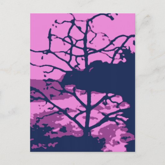 パープルハワイアン海ビーチツリー写真ビュー ポストカード (正面)