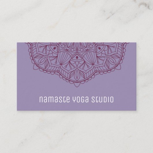パープルハンドドローンマンダラシンプルエレガント 名刺 (正面)