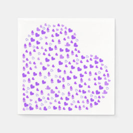 パープルハートのクラスター スタンダードカクテルナプキン