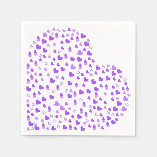パープルハートのクラスター スタンダードカクテルナプキン (正面)