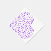 パープルハートのクラスター スタンダードカクテルナプキン (角)
