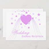 パープルハートウェディングレセプション 招待状 (正面/裏面)