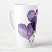 *パープルハートウォーターカラーデジタルアート カフェラテマグ (左アングル)