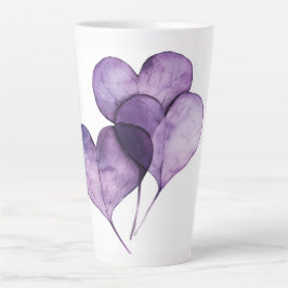 *パープルハートウォーターカラーデジタルアート カフェラテマグ