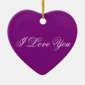 パープルハートオーナメント- I Love You セラミックオーナメント (正面)