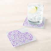 パープルハートクラスター ガラスコースター (アングル)