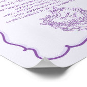 パープルハートコケットケーキ誕生日タイムカプセル ポスター (角)