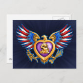 パープルハートデザイン ポストカード (正面/裏面)