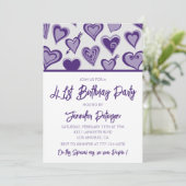 パープルハートナイトアウトガーリー41歳の誕生日 招待状 (スタンド正面)