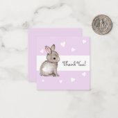 パープルハートバニー赤ちゃんシャワーありがとうNotecards ノートカード (正面/裏面インサイチュ)