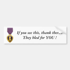 パープルハートバンパーステッカー バンパーステッカー