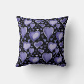 パープルハートパターンスケッチバレンタインデー クッション (裏面)