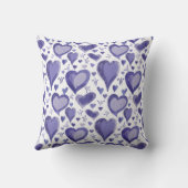 パープルハートパターンスケッチバレンタインデー クッション (裏面)